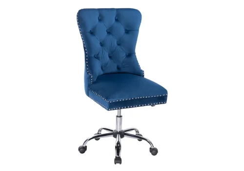 Компьютерное кресло Vento blue 11856 Woodville, синий/велюр, ножки/металл/хром, размеры - *1110***530*620 фото 2