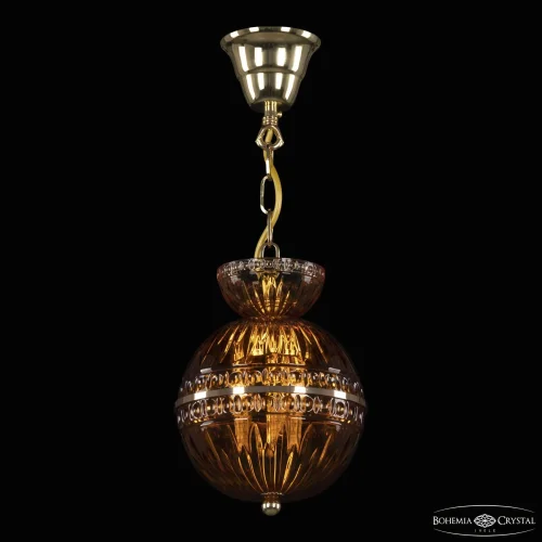 Светильник подвесной 5480/17 G Amber/M-1G Bohemia Ivele Crystal янтарный 3 лампы, основание золотое в стиле классический 