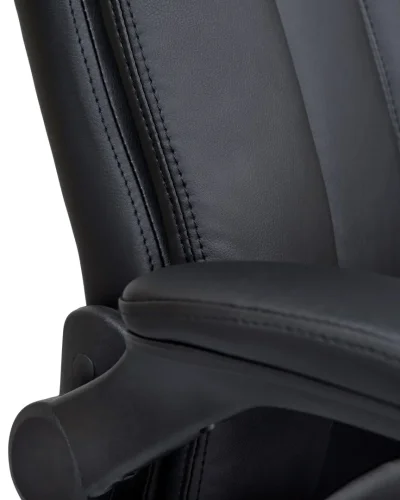 Офисное кресло для руководителей 107B-LMR RONALD, цвет чёрный Dobrin, чёрный/экокожа, ножки/металл/хром, размеры - 1130*1190***720*720 фото 9