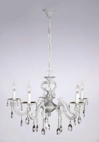 Люстра хрустальная подвесная Siena E 1.1.5.600 BW Dio D'Arte без плафона на 5 ламп, основание белое в стиле классический фото 2