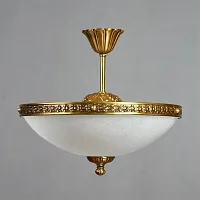 Люстра на штанге  SEVILLE 02140/40 PL AB AMBIENTE by BRIZZI белая на 5 ламп, основание бронзовое в стиле классический 