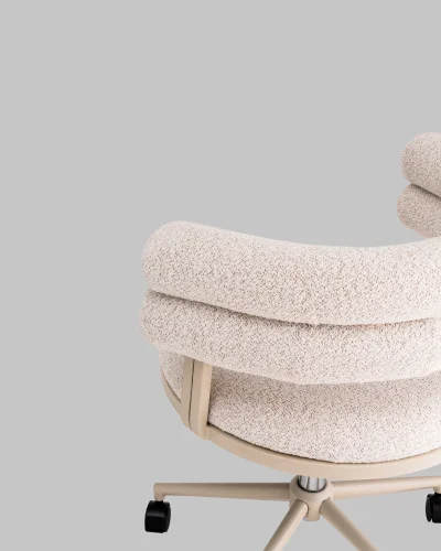 Стул офисный Ponty, светло-серый, серые ножки УТ000040476 Stool Group, серый/букле, ножки/пластик/бежевый, размеры - 670*750***700*610 фото 9