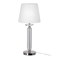 Настольная лампа V3920/1L Vitaluce белая 1 лампа, основание никель металл в стиле классический 