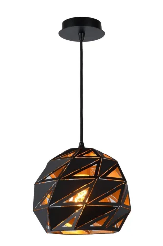Светильник подвесной Malunga 21415/25/30 Lucide чёрный золотой 1 лампа, основание чёрное в стиле современный 