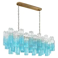 Люстра подвесная Мурано / Murano 10580/1000R Clear blue LOFT IT синяя на 11 ламп, основание бронзовое в стиле современный арт-деко 