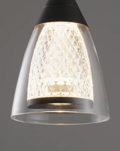 Светильник подвесной LED Leina V10869-PL Moderli прозрачный 1 лампа, основание чёрное в стиле современный  фото 3