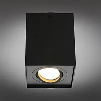 Светильник накладной Feletto OML-101119-01 Omnilux чёрный 1 лампа, основание чёрное в стиле хай-тек квадратный