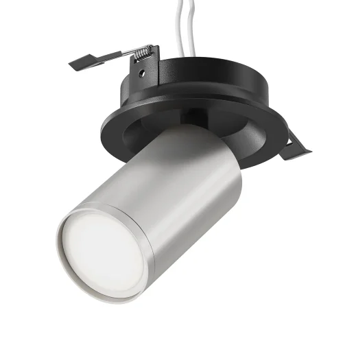 Светильник точечный Focus S C048CL-U-1BS Maytoni матовый серебро 1 лампа, основание чёрное в стиле современный  фото 3
