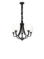 Люстра подвесная MADRID 116.5 Lucia Tucci белая на 5 ламп, основание чёрное в стиле классика 