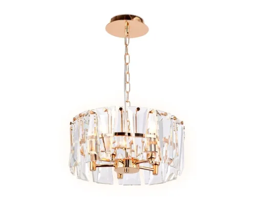 Люстра подвесная TR5167 Ambrella light прозрачная на 5 ламп, основание золотое в стиле современный классический 