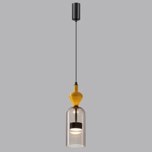 Светильник подвесной LED Palleta 5046/12LB Odeon Light бежевый коричневый 1 лампа, основание чёрное в стиле современный  фото 4