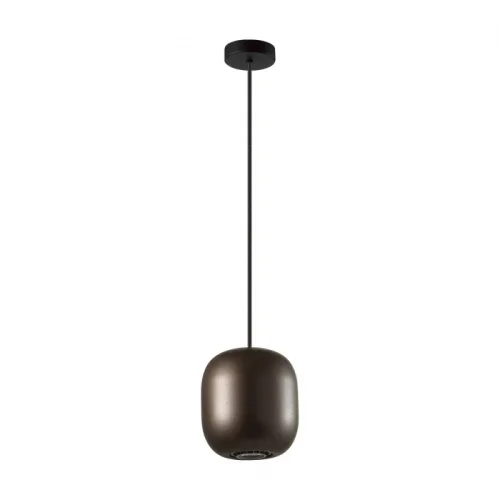 Светильник подвесной Cocoon 5060/1DA Odeon Light коричневый на 1 лампу, основание чёрное в стиле современный шар