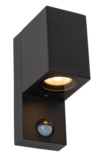 Настенный светильник Zaro Ir 69802/01/30 Lucide уличный IP65 чёрный 1 лампа, плафон чёрный в стиле современный GU10