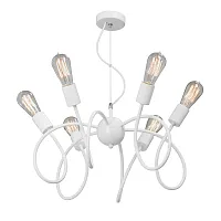 Люстра подвесная V4596-0/6S Vitaluce белая на 6 ламп, основание белое в стиле арт-деко 