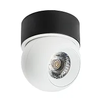 Светильник накладной LED Intero i06207 Lightstar белый 1 лампа, основание чёрное в стиле хай-тек современный круглый
