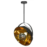 Светильник подвесной Klamath LSP-0556-C80 Lussole золотой чёрный 1 лампа, основание чёрное в стиле лофт 