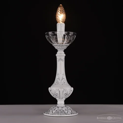 Настольная лампа AL78100L/12 WMN P Clear/M-1H Bohemia Ivele Crystal без плафона прозрачная 1 лампа, основание патина никель белое металл в стиле классический  фото 3