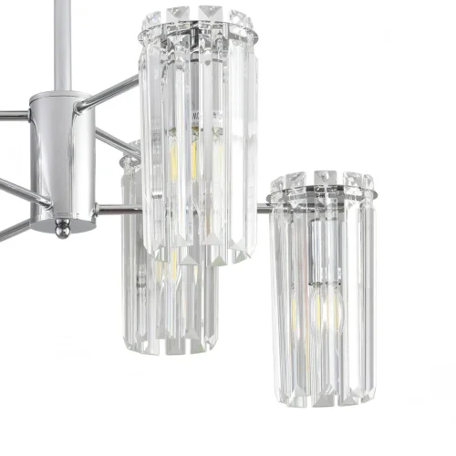 Люстра потолочная хрустальная Favla 8348/6C Lumion прозрачная на 6 ламп, основание хром в стиле классический фото 6