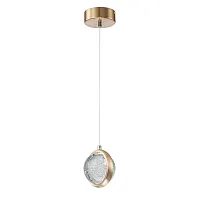 Светильник подвесной LED Faberge A2451SP-5PB Arte Lamp прозрачный на 1 лампу, основание латунь в стиле современный 