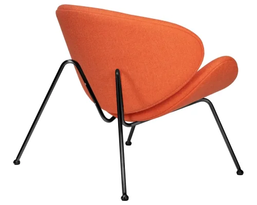 Кресло дизайнерское  72-LMO EMILY, цвет сиденья оранжевый (AF), цвет основания черный Dobrin, оранжевый/ткань, ножки/металл/чёрный, размеры - ****810*780 фото 4