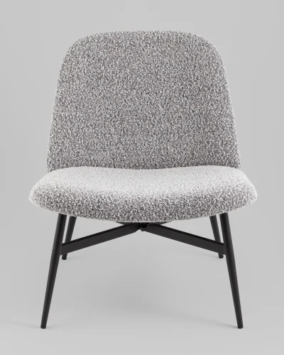 Кресло лаунж Ease, серый УТ000038984 Stool Group, серый/букле, ножки//чёрный, размеры - ****660*725мм фото 7