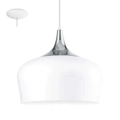 Светильник подвесной OBREGON 95384 Eglo белый 1 лампа, основание белое серое хром в стиле современный 