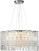Люстра подвесная Artisto V000337 Indigo прозрачная на 8 ламп, основание хром в стиле современный 