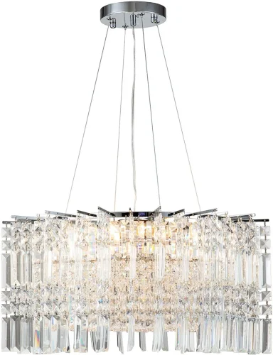 Люстра подвесная Artisto V000337 Indigo прозрачная на 8 ламп, основание хром в стиле современный 