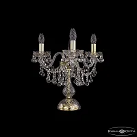 Настольная лампа 1409L/3/141-39 G Bohemia Ivele Crystal без плафона 3 лампы, основание золотое металл хрусталь в стиле классический sp