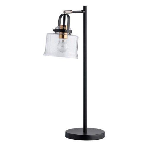 Настольная лампа Вальтер 551032401 DeMarkt прозрачная 1 лампа, основание чёрное металл в стиле модерн 