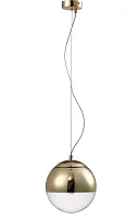 Светильник подвесной HELADO SP1 D200 GOLD Crystal Lux прозрачный 1 лампа, основание золотое в стиле современный 