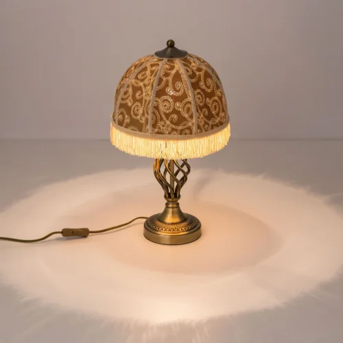 Настольная лампа Базель CL407804 Citilux бежевая 1 лампа, основание бронзовое металл в стиле классический кантри  фото 5