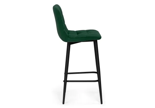 Полубарный стул Чилли К зеленый / черный 533170 Woodville, зелёный/велюр, ножки/металл/чёрный, размеры - ****430*420 фото 3