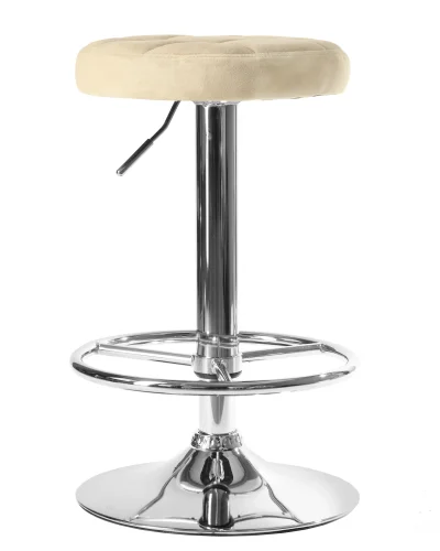 Табурет барный набор 2 шт. SET-2 5008-LM BRUNO, цвет сиденья бежевый велюр (MJ9-10), цвет основания хром Dobrin, /велюр, ножки/металл/хром, размеры - 610*830***360*360 фото 3