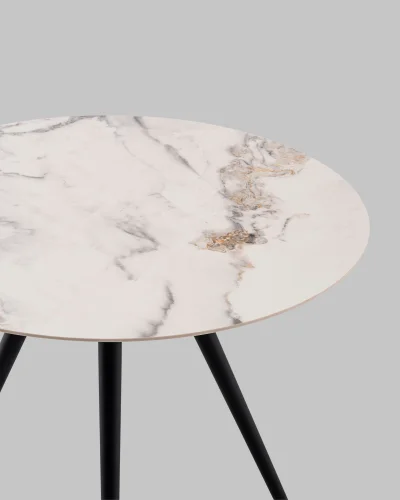 Стол Ники круглый, столешница керамика, Ice Jade 900 УТ000041258 Stool Group столешница белая мрамор из керамика фото 3