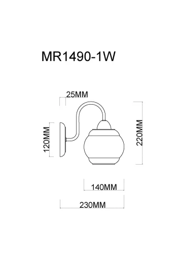 Бра Kris MR1490-1W MyFar прозрачный на 1 лампа, основание бронзовое в стиле современный  фото 5