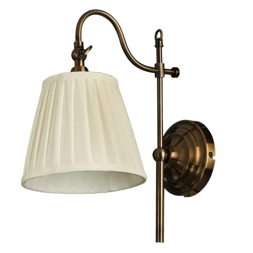 Бра SEVILLE A1509AP-1PB Arte Lamp белый на 1 лампа, основание медь красное коричневое в стиле кантри 