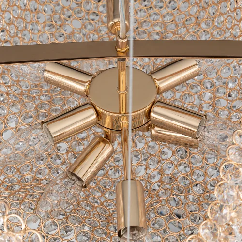 Люстра подвесная Cloudy CL323262 Citilux прозрачная на 9 ламп, основание золотое в стиле современный фото 3