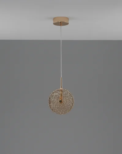 Светильник подвесной LED Marnia V11157-PL Moderli янтарный на 1 лампу, основание хром в стиле современный фото 2