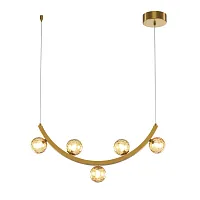 Светильник подвесной LED Ambre MOD331PL-L12BS3K Maytoni янтарный на 1 лампу, основание латунь в стиле современный молекула шар