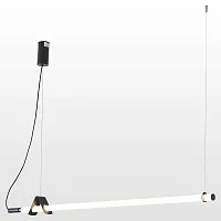 Светильник подвесной LED Pickens LSP-8394 Lussole белый 1 лампа, основание чёрное в стиле современный хай-тек минимализм 