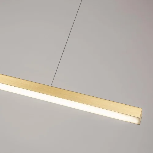 Светильник подвесной LED Firmato 4061-1P F-promo белый 1 лампа, основание золотое в стиле современный линейный фото 7