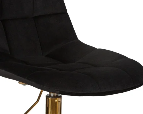 Офисное кресло набор 2 шт. SET-2 9800-Gold-LM MONTY GOLD, цвет чёрный велюр (MJ9-101) Dobrin, /велюр, ножки/металл/золотой, размеры - 820*930***620*620 фото 10