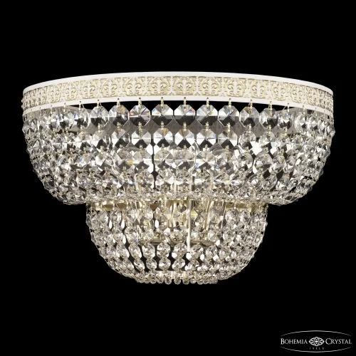 Бра AL19101B/35FL WMG Bohemia Ivele Crystal без плафона на 3 лампы, основание золотое патина белое в стиле классический r фото 2