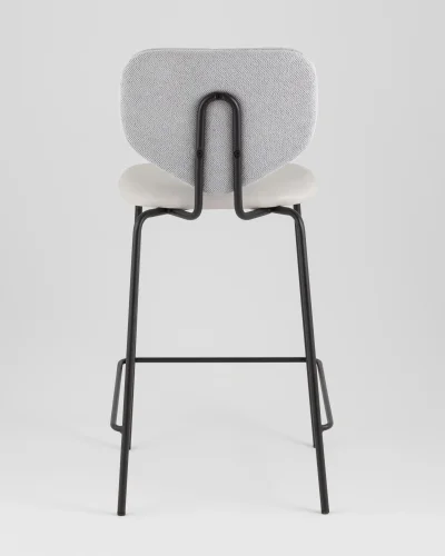 Стул полубарный Masey, серый, с серой экокожей УТ000039583 Stool Group, серый/рогожка, ножки/металл/чёрный, размеры - ***** фото 4