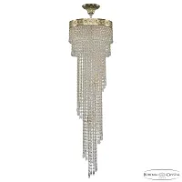 Люстра каскадная хрустальная 83111/30IV-100 G Bohemia Ivele Crystal прозрачная на 18 ламп, основание золотое в стиле современный классический r
