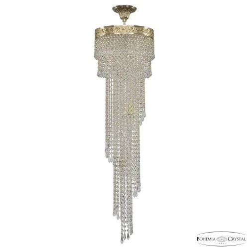 Люстра каскадная хрустальная 83111/30IV-100 G Bohemia Ivele Crystal прозрачная на 18 ламп, основание золотое в стиле современный классический r