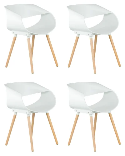 Стул обеденный набор 4 шт. SET-4 682PP-LMZL ALIEN, цвет сиденья белый (W-02), цвет основания светлый бук Dobrin, /полимер, ножки/дерево/светлый бук, размеры - *740***610*540 Стул обеденный набор 4 шт. SET-4 682PP-LMZL ALIEN, цвет сиденья белый (W-02), цвет основания светлый бук Dobrin, /полимер, ножки/дерево/светлый бук, размеры - *740***610*540