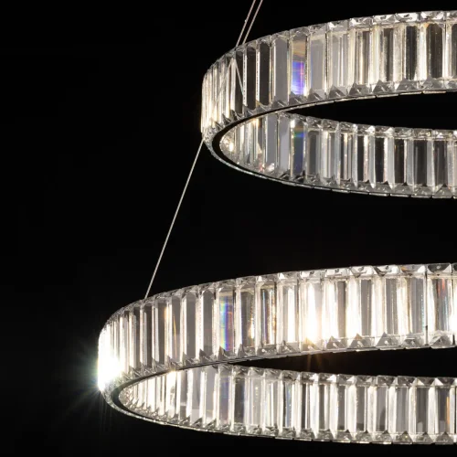 Люстра подвесная LED с пультом Чезаре CL338281 Citilux прозрачная на 1 лампу, основание хром в стиле современный с пультом кольца фото 6