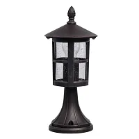 Парковый светильник Телаур 806040901 DeMarkt уличный IP44 чёрный 1 лампа, плафон прозрачный в стиле кантри E27